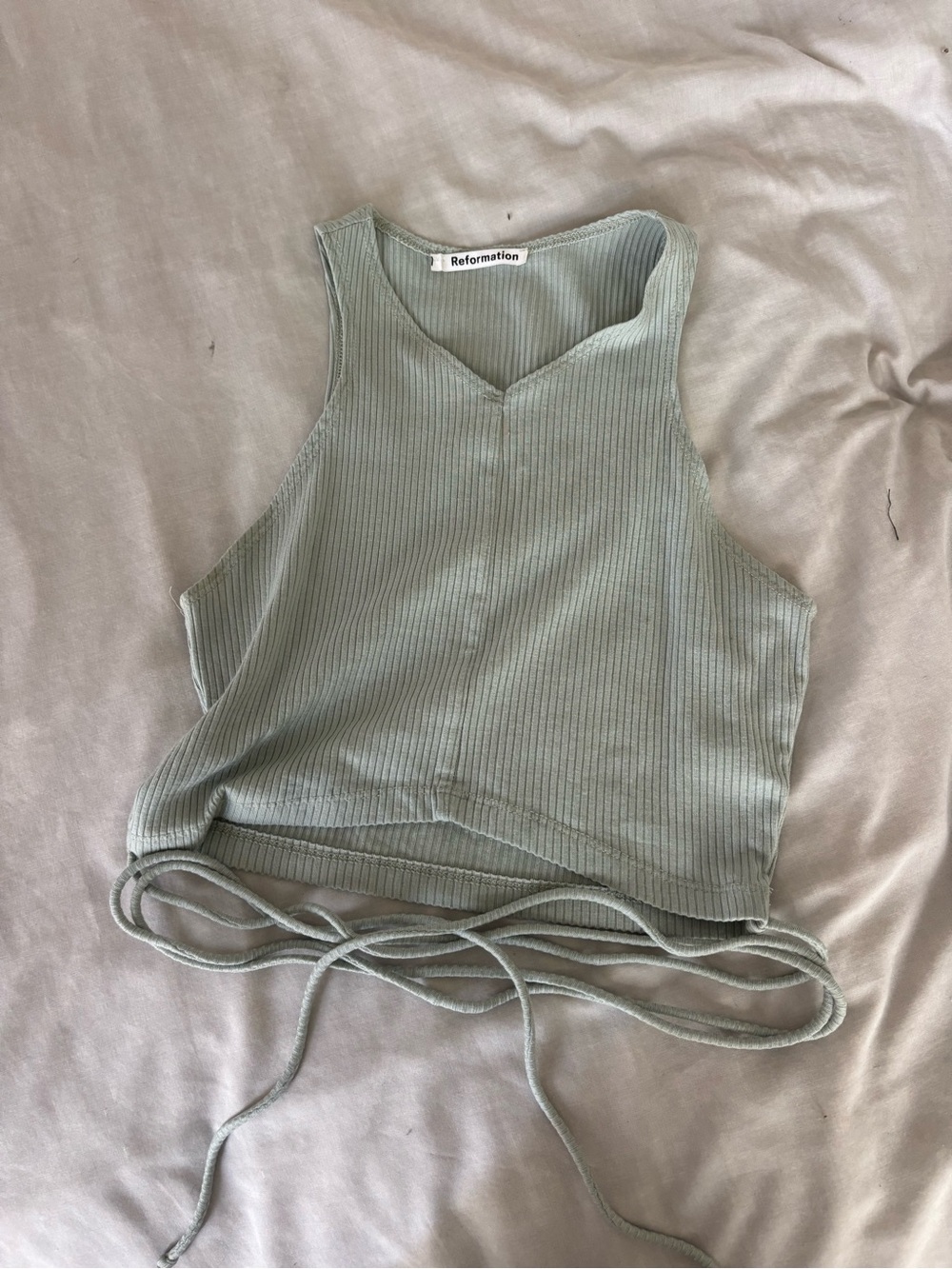 Reformation Jonny Ribbed Wrap Tank Top